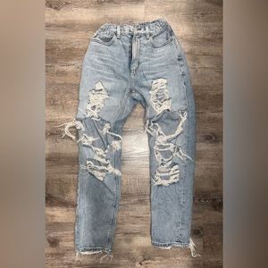 American Eagle Distressed High Waisted Mom Jeans